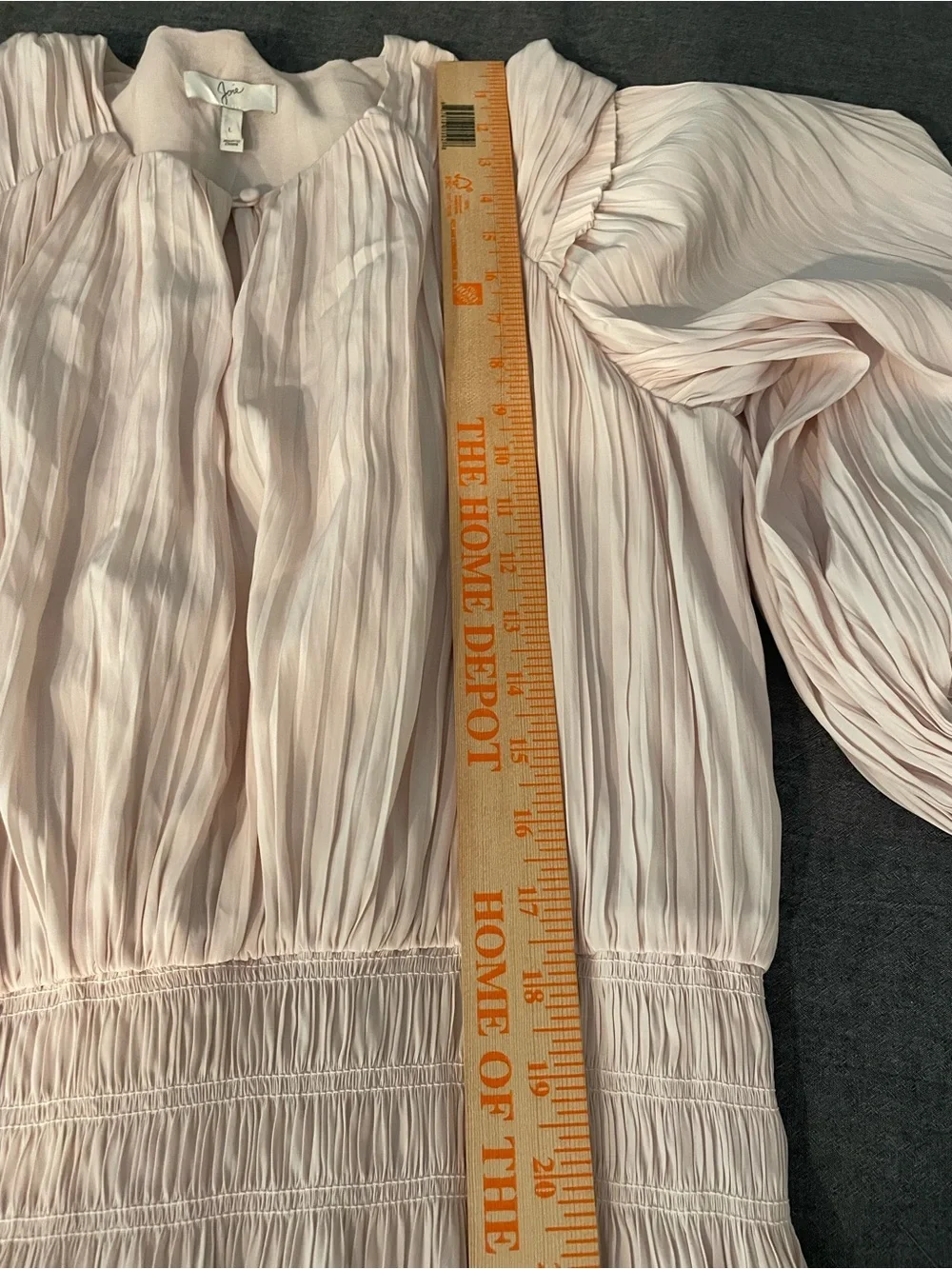Joie Blush Solid Pleated Smocked Long-Sleeve Midi Dress - Picture 10 of 12